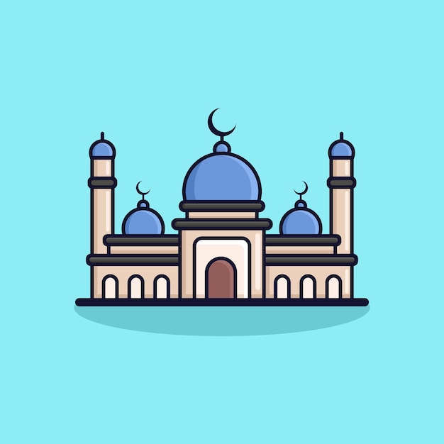 Vettore illustrazione vettoriale della moschea per la progettazione di banner e poster