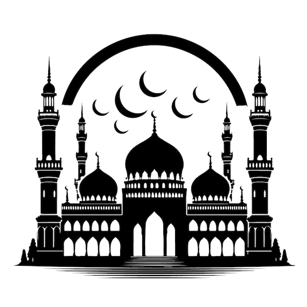 モスクのベクトルシルエット ダウンロード 編集 デザイン
