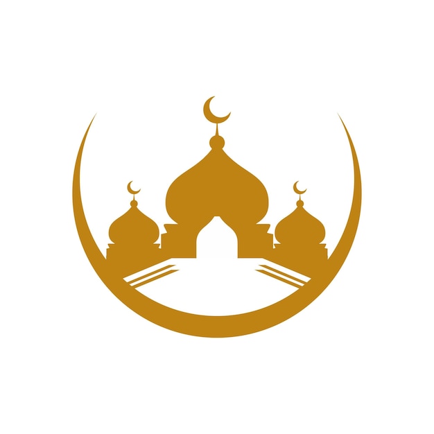 Vector a mosque with a crescent moon and a crescent moon on the top