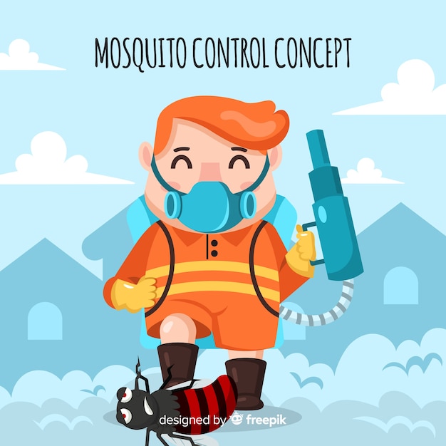 Mosquito control hand drawn background