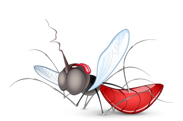 Vector mosquito dead cartoon