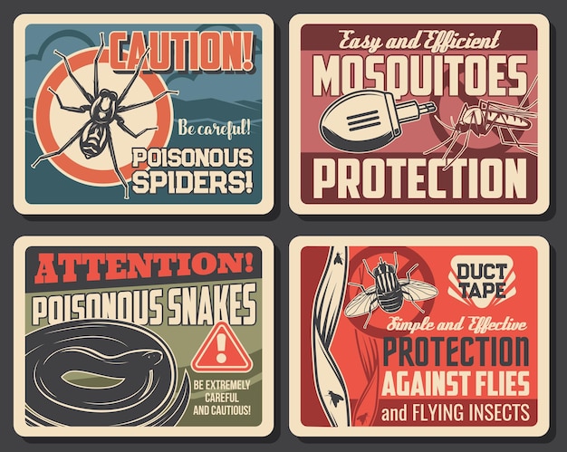 Vector mosquito and flies protection snakes and spider