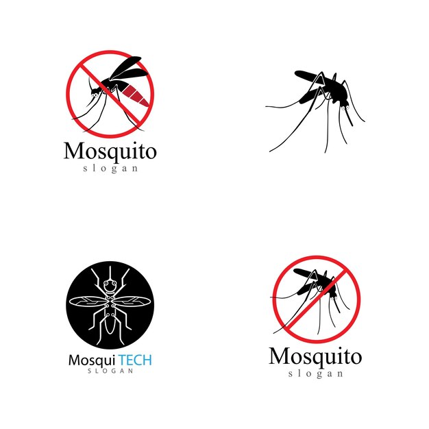 Vector mosquito insect dier logo vector illustratie sjabloon