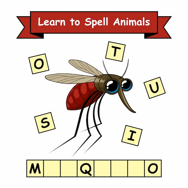 Mosquito learn spell animals foglio di lavoro