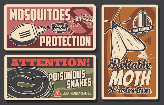 Vector mosquito and moth protection snakes danger signs