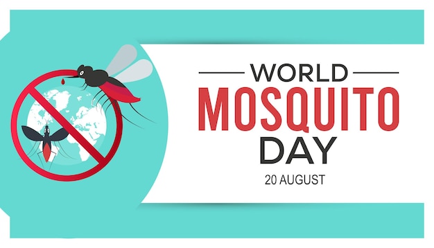 Mosquito Vector World Mosquito Day vector illustration banner poster card and background