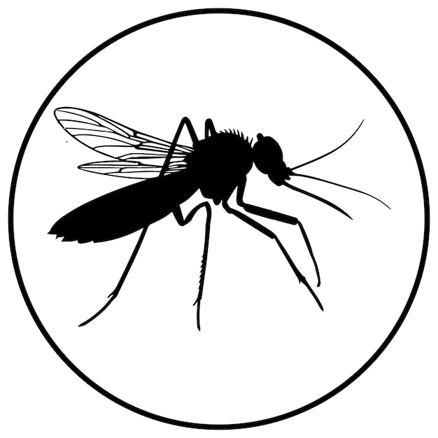 Mosquitoes silhouettes and icons Black flat color white background animal vector and illustration