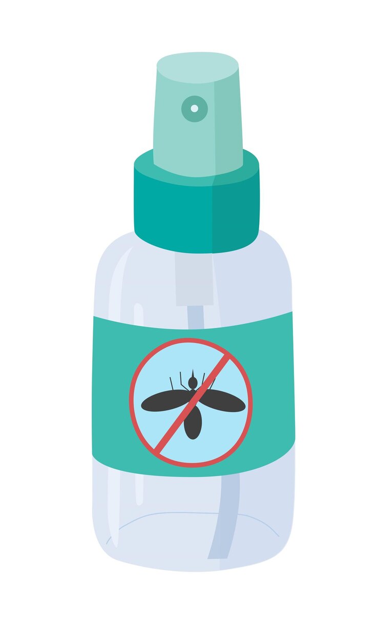 Vector mosquitoes spray vector mosquitoes prevention liquid insect repellent flat cartoon vector