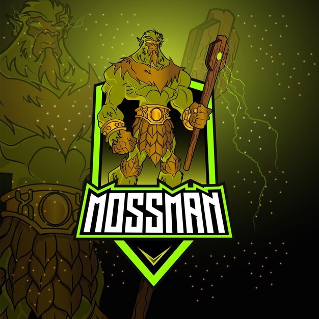 Mossman gaming esport mascotte logo ontwerp