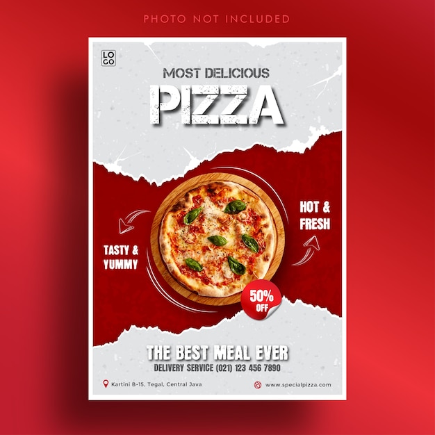 Vector most delicious pizza   banner template