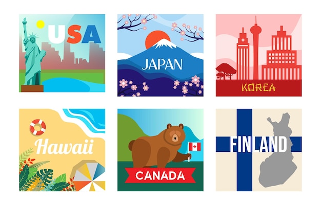 Most World Travel Country Destinataion stickers Collections