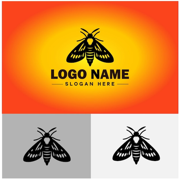 Moth insect logo vector art icon graphics for business brand icon moth logo template