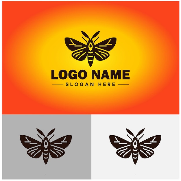 Moth insect logo vector art icon graphics for business brand icon moth logo template