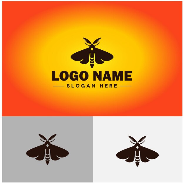 Moth insect logo vector art icon graphics for business brand icon Moth logo template