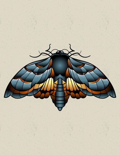 Vector moth tattoo neo traditional