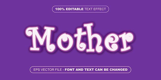 Mother 3d editable text effect