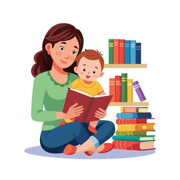mother and baby special emotional daily moments vector illustration