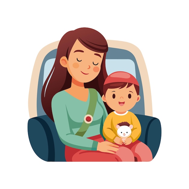Mother and Baby special emotional daily moments vector illustration