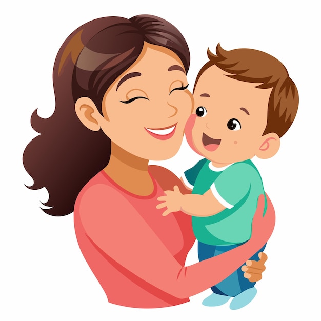Mother and Baby special emotional daily moments vector illustration