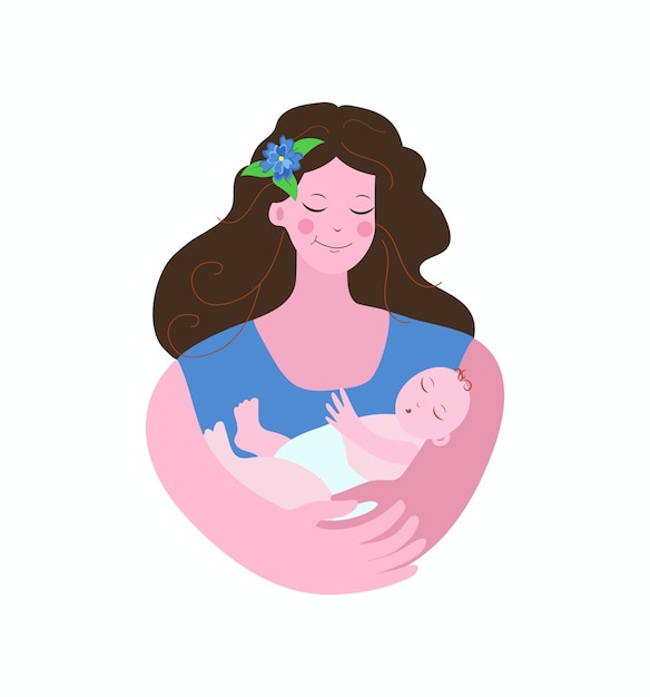 Vector mother baby