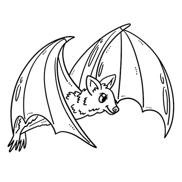 Mother Bat Isolated Coloring Page for Kids