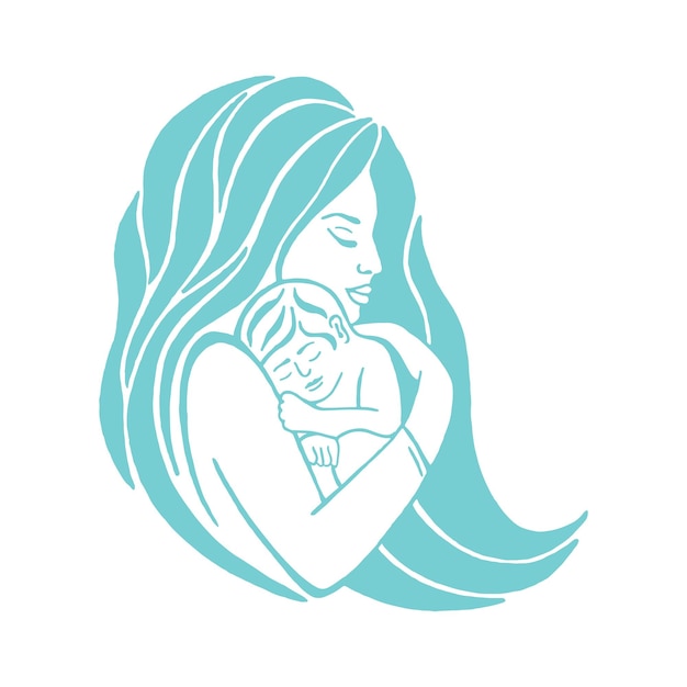 赤ちゃんに母乳を与える母親のシンボル母乳育児連合のエンブレム母乳育児の母親のサポートのアイコン