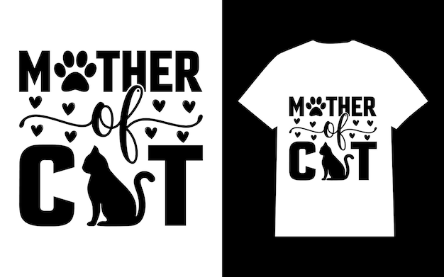 Vettore maglietta della madre del gatto svg