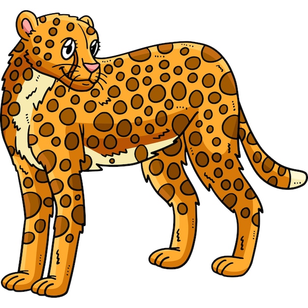 Vector mother cheetah cartoon colored clipart