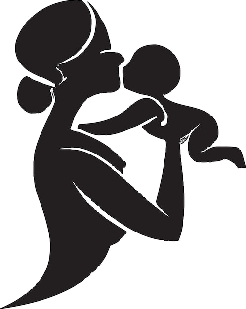 Mother and child bonding illustration