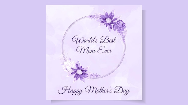 Mother day Invitation Card in floral design with elegant flowers