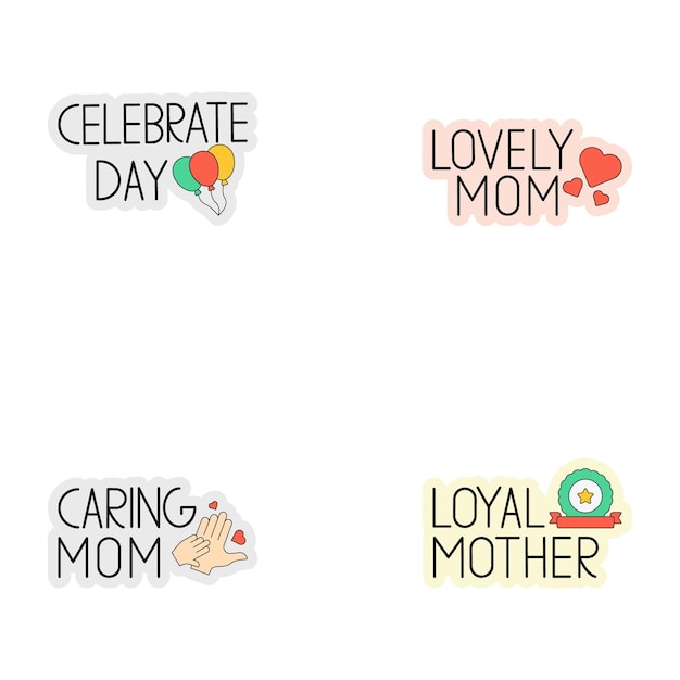 Vector mother day letter sticker