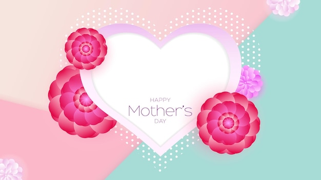 Mother day web post design with center product space in heart vector file