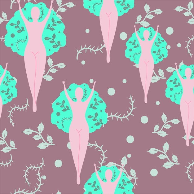 Mother Earth Vector Fashion Background Pattern Seamless