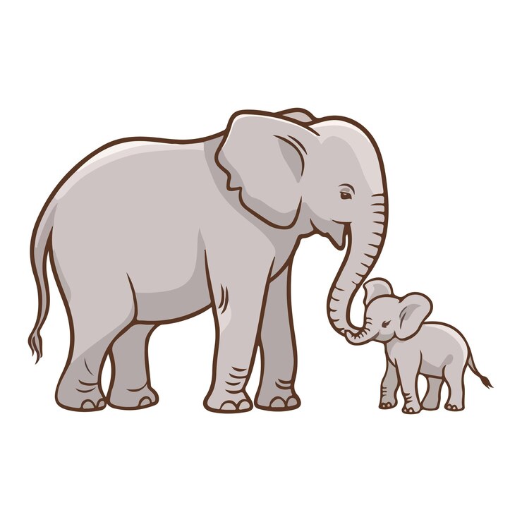 Mother Elephant and Calf