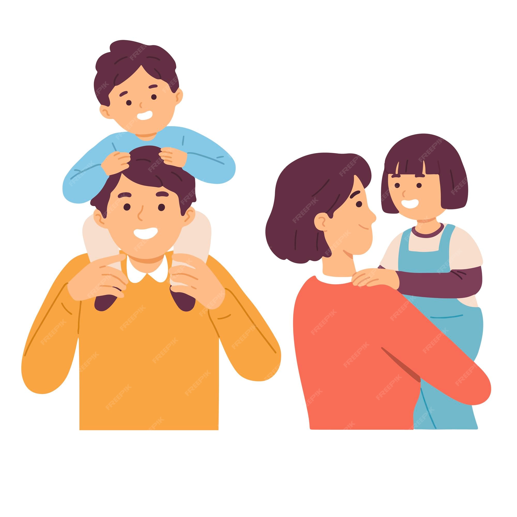 family playing clipart