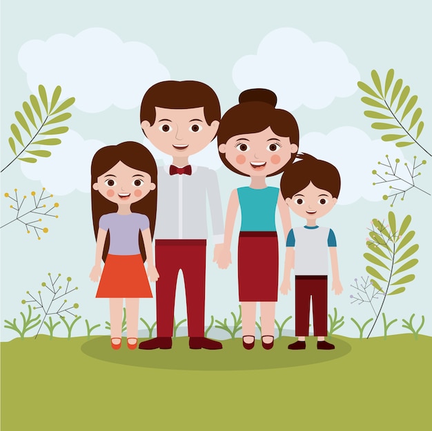 mother father son and daughter icon