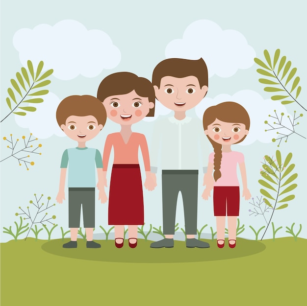 mother father son and daughter icon