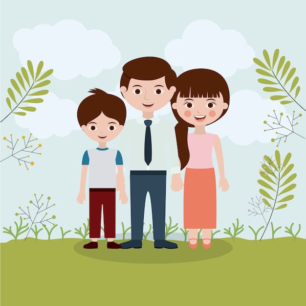 mother father and son icon