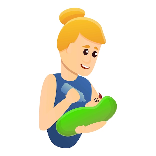 Икона матери, кормящей ребенка Карикатура матери, кормлящей ребенка Векторная икона для веб-дизайна изолирована на белом фоне