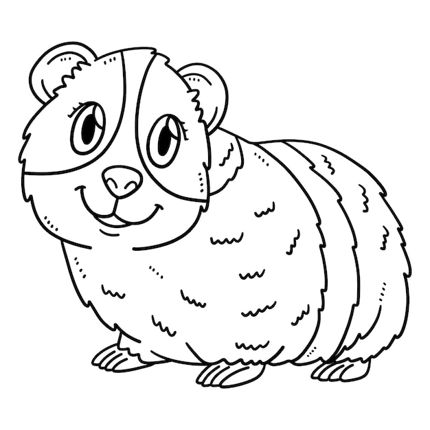 Vector mother guinea pig isolated coloring page for kids