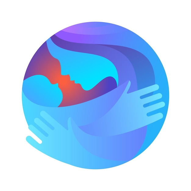 Mother holding Child baby illustration