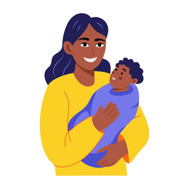 mother holding her baby a heartwarming illustration