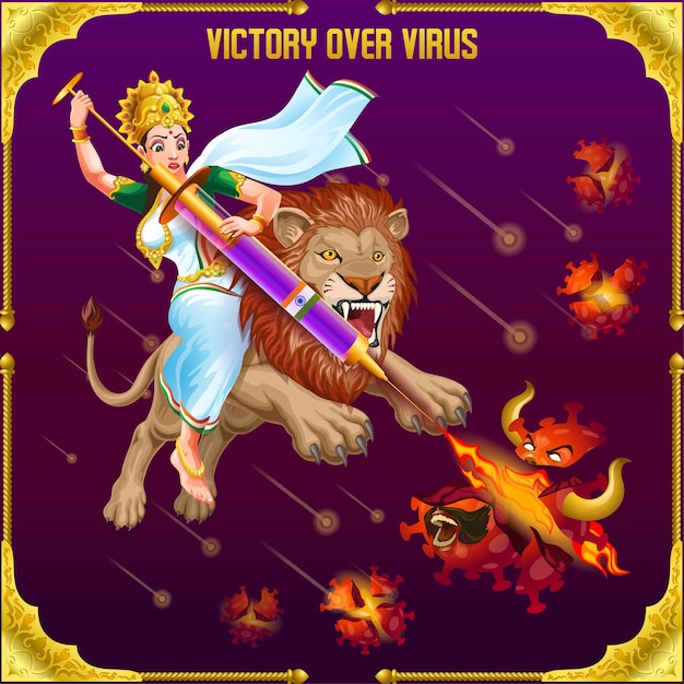 Mother India on lion won the virus with vaccine