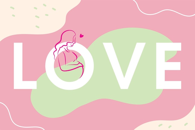 Vector mother love abstract pattern background