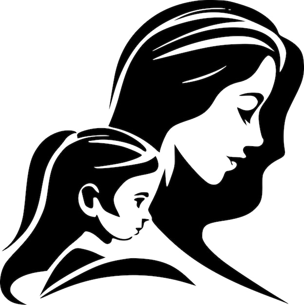 Vector mother minimalist and flat logo vector illustration
