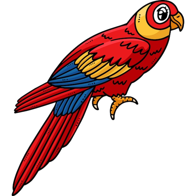 Mother parrot cartoon colored clipart illustration