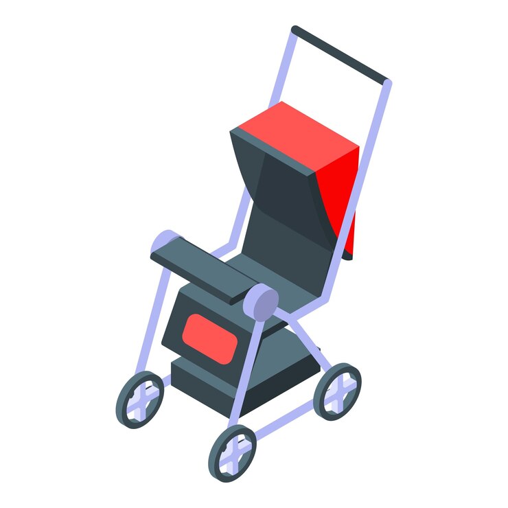 Vector mother pram icon isometric of mother pram vector icon for web design isolated on white background