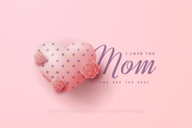 Vector mother's day background with pink  love balloons.