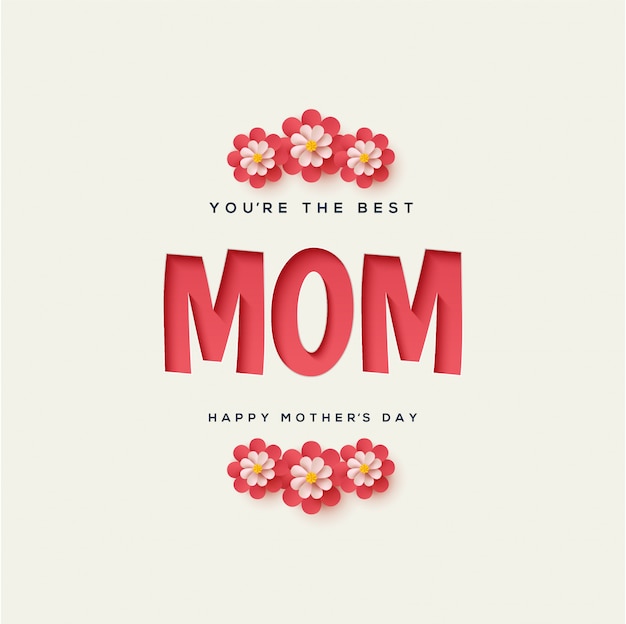 Mother's day background with text illustrations appearing in red