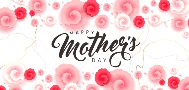 Mother's day banner  layout with flower